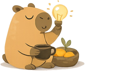 Kapy holding a lightbulb — closing the learning loop