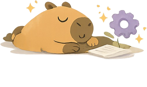 Kapy resting peacefully after a great learning session